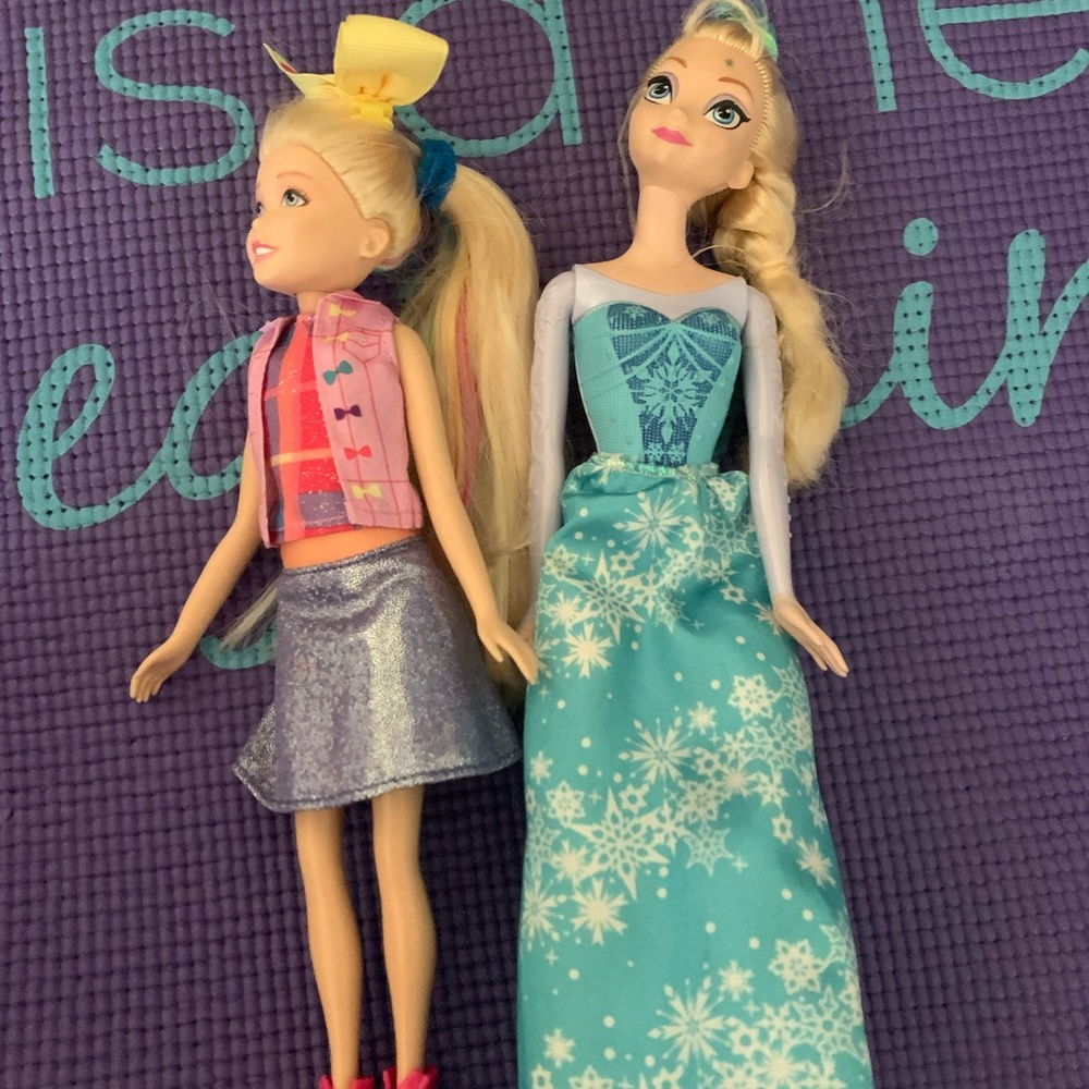 2 pc Kids Jojo Siwa Singing Doll and Elsa Doll
